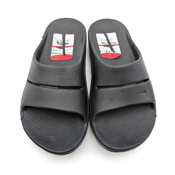 Oofos OOahh Sport Flex Recovery Slide Sandal Unisex Black Size USW6/M4 EU37 - Picture 3 of 11
